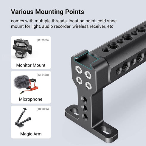 SmallRig Camera Top Handle Grip, DSLR Cage Handle with Cold Shoe Mount for Camera Rig - 1638...