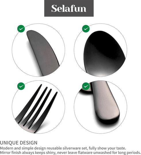 Travel Cutlery Set with Case Portable Silverware Utensils Set,4-pieces Stainless Steel Reusable Flatware Set Cutlery Set for Camping Picnic Hiking...