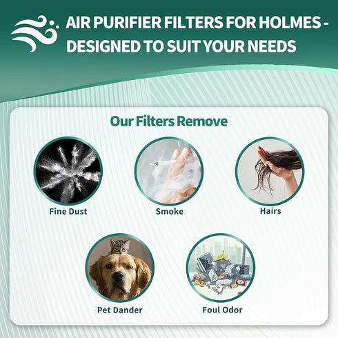 HAPF300AH Remover True HEPA Filter, EGR AER1 Filters Replacement for Holmes Air Purifier, Parts HAPF300AH-U4R & HAP242-NUC - 2 True HEPA + 4 Pre F...