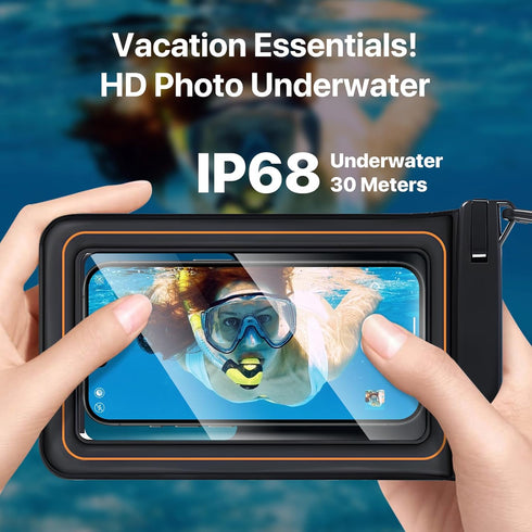Diaclara Waterproof Phone Pouch, IP68 Floating Waterproof Phone Case with Lanyard for iPhone 15 Pro Max 14 Galaxy S24 Ultra, Underwater Screen Tou...