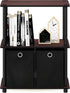 Furinno Go Green 3-Tier Multipurpose Storage Shelf with Bins, Dark Cherry/Black...