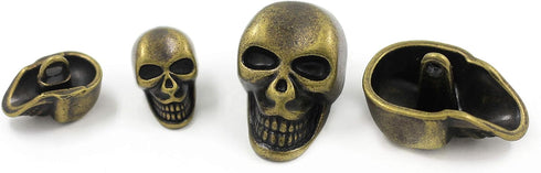 Bezelry Skull Antique Brass Metal Shank Buttons. Blazer Button Set. 3 Pcs of 25mm, 8 Pcs of 16mm...