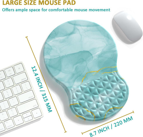 Ergonomic Mouse Pad Wrist Support with Massage Bulge Design, Pain Relief Mousepad Wrist Rest with Memory Foam & Non-Slip Base, Large Computer Mous...