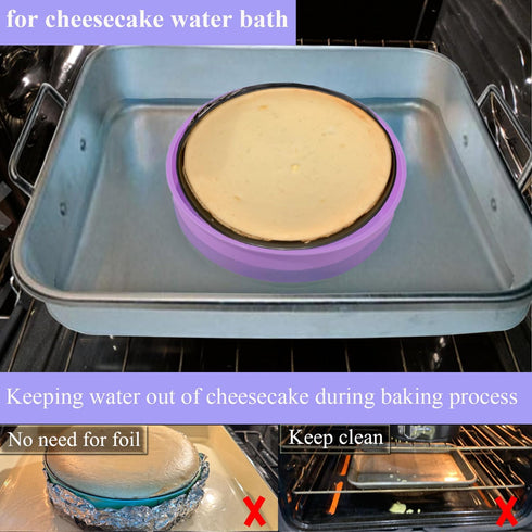 GBYAN Springform Pan Protector for 9inch and 9.5inch Springform Pan Round Cheesecake Pan Silicone Baking Pan Accessories Preventing Water from Ent...