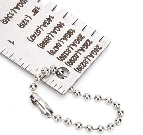 Stainless Steel Welding Gauge, Sheet Metal Thickness Gauge with Scale, Wire Sheet Metal Welding Gauge Size Checking Tool Measuring Instruments...