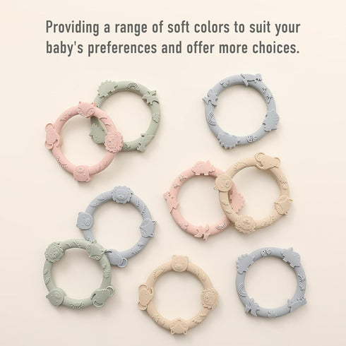 Silicone Teethers for Babies 0-6 6-12 Months Teething Toys for Infants Baby Chew Toys for Sucking Needs Baby Teething Rings for Infant Boys and Gi...