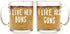 AW Fashions I Like His Guns, I Like Her Buns Couples Mug - Funny Couple Mug - (2) 13OZ Glass Coffee Mug - Funny Mug Set - Mugs For boyfriend and G...