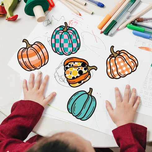 90pcs Classroom Bulletin Board Cutouts, Pumpkin Bulletin Board Decorations with Glue Point Halloween Bulletin Board Pumpkin Paper Cutouts for Clas...