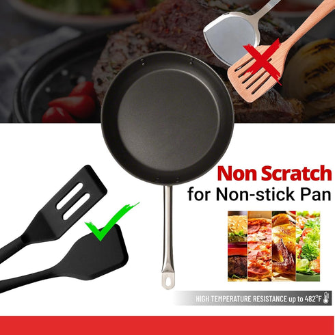 Mini Silicone Brownie Serving Spatula Set Flexible Non Stick Serve Turner Heat Resistant Cooking Spatula for Flip Eggs Crepe Steak Pizza Kitchen U...