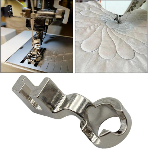 2 Pcs Metal Ruler Foot Low Shank Ruler Quilting Foot Free Motion Ruler Quilting Pressure Foot for Singer Brother Kenmore Janome Baby Lock Pfaff Lo...