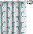 Ambesonne Sea Animals Window Curtains, Aqua Watercolor Art Dolphin Ocean Playful Marine Underwater Theme, Lightweight Decor 2-Panel Set with Rod P...