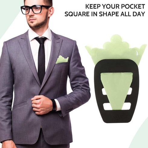 4 Pack Assorted Pocket Square Holder for Men Prefolded Silk Square Scarf Tuxedos Suits Dinner Jackets Organizer Accessories...