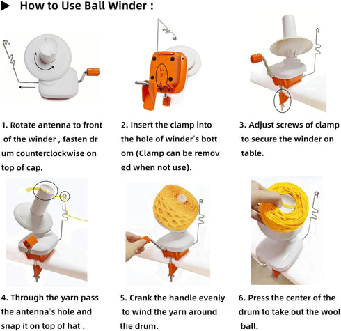 Ayasee Needlecraft Yarn Ball Winder Hand-Operated Yarn Ball Winder Swift Yarn Winder (O22)......