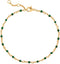MEVECCO Dainty Gold Beads Bracelets,18K Gold Plated Handmade Cute Emerald Zircon Bead Chain Minimalist Bracelet for Women Jewelry Gifts...