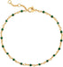 MEVECCO Dainty Gold Beads Bracelets,18K Gold Plated Handmade Cute Emerald Zircon Bead Chain Minimalist Bracelet for Women Jewelry Gifts...