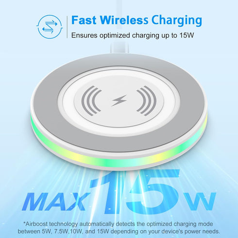 Fast Wireless Charger with Wall Charger Block for iPhone 15/15 Plus/15 Pro Max/14/13/SE 12/11, 15W Cordless Android Phone Charging Pad for Samsung...