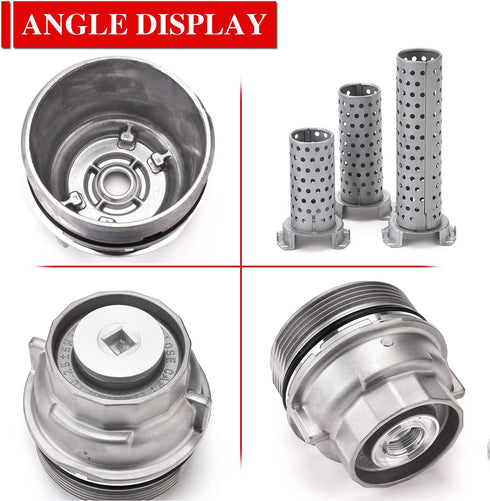 Oil Filter Housing Cap Assembly with Oil Plug 917-016CD for Select Lexus/Scion/Toyota Models, Aluminum Replace 15620-0S010, 15620-31040, 15620-310...