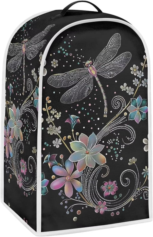 Floral Dragonfly Blender Cover Dust Protection Kitchen Appliance Covers Machine Washable Blender Dustproof Cover for Kitchen Home Decor...