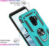 IKAZZ for Galaxy S9 Case,Military Grade Shockproof Heavy Duty Protective Phone Cover Pass 16ft Drop Test with Magnetic Kickstand Turquoise...