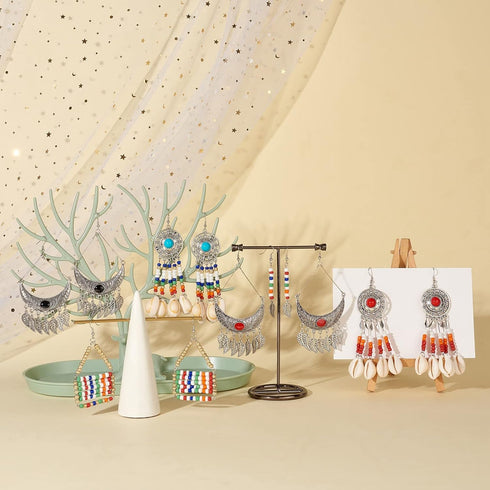 WEWAYSMILE 1 Box DIY 6 Pairs Earring Making Kit, Bohemian Feather Dream Catcher Earring Making Starter Kit with Enamel Charm Pendant, Earring Hook...