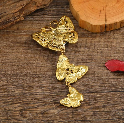 Crystal Rhinestone Butterfly Brooches For Women Pretty 3 Butterfly Insects Party Casual Brooch Lapel Pins Elegant Dress Accessories Wedding Christ...