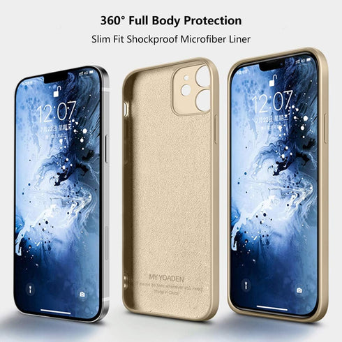 Liquid Silicone Case Compatible with iPhone 12 Mini 5.4", Anti Scratch & Fingerprint, Microfiber Liner Shockproof Soft Full Body Gel Rubber Enhanc...