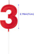 2.76in Birthday Candles Glitter Cake Red Number 3 Candles Topper Decoration for Wedding Anniversary,Party Celebration (RED Number 3)...