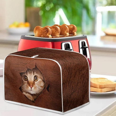 Cute 3D Cat Toaster Covers Bread Maker Oven Cover Small Appliance Protection Covers Kitchen Decoration Dustproof Washable Covers for Most Standard...