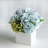 LADADA Fake Flowers in Ceramic Vase,Faux Hydrangea Flower Arrangements for Home Decor Artificial Flowers with Vase...