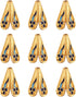 Pandahall 10Pcs Alloy Enamel 4-Petal Flower Bead Caps 18x12mm Golden Floral Loose Spacers Cone Beads Caps for Jewelry Making, Hole: 1.5mm...
