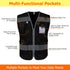TCCFCCT Black Safety Vest for Men Women 9 Pockets High Visibility Reflective Vest for Safety, Work Vest with Reflective Strips, Meets ANSI/ISEA St...