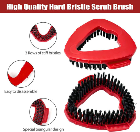 Scrub Brush, 2 Pack Spin Mop Scrub Brush Head Compatible for Easywring 1 Tank System, Stiff Bristle Cleaning Brush for Kitchen Bathroom and Variou...