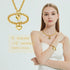 Heart Pendant Necklace and Bracelet Chain Stainless Steel Silver Drop White Jewelry Set...