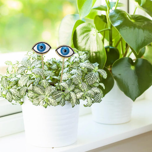 Tuitessine Resin Plant Eyes Stakes Set of 2, Eyeball Garden Plant Accessory, Evil Eye Plant Picks, Indoor Outdoor Plant Pot Decoration, Plant Love...