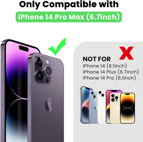 Delidigi for iPhone 14 Pro Max Case Wallet with Card Holder Compatible with Mag-Safe, Flip PU Leather Zipper Pouch Wallet Case for iPhone 14 Pro M...