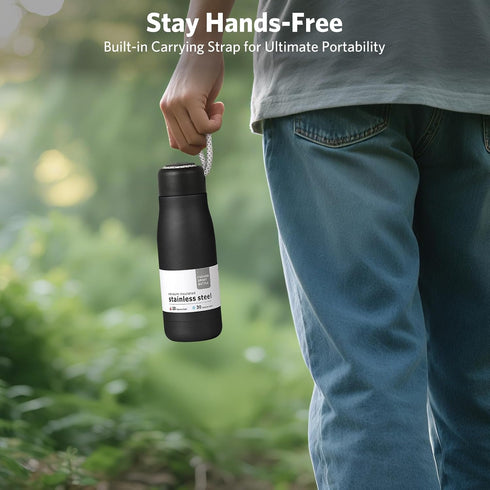 Water Bottles with Portable Lid?Hydro Insulated Thermal Flask for Hot or Cold Drinks 350ml Stainless Steel Metal Reusable Water Bottle for Kids, A...