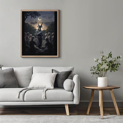 Posterizer 1 pcs-dark mystical scene-anthropomorphic being-for witch occult lovers 1-Gothic Art-Fantasy & Fiction Art-Living Room Bedroom Decor- u...