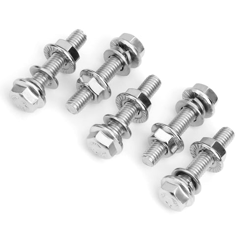 M6-1.0 x 30mm (10 Sets) Flanged Hex Head Bolts, M8 Bolt Flange Hexagon Screws with Nuts and Washers, 304 Stainless Steel 18-8 Metric Bolts, DIN 69...