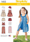 Simplicity Easy to Sew Girl's Dress, Top, Pants or Shorts and Hat Clothing Sewing Pattern Kit, Code 1453, Sizes 3-8...