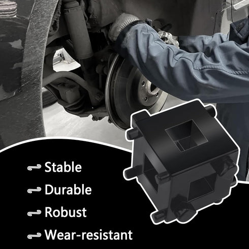 Car Cube Brake Caliper Compression Tool with 2PCS Brake Caliper Hangers,Stainless Steel Brake Caliper Tool Fits 3/8" Square Driver,Universal Car R...
