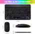 Ultra-Slim Bluetooth Keyboard and Mouse Portable Mini Wireless Keyboard Rechargeable 7-Color Backlit for Apple iPad iPhone Samsung Tablet iPhone S...