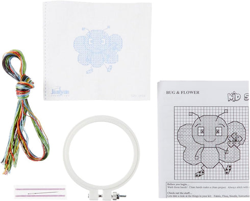 Janlynn 021-1816 Kid Bug & Flower Stamped Cross Stitch Kit, 3" , Purple...