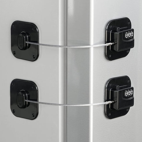 Refrigerator Lock, Heavy Duty Fridge Lock, Combination Lock for Refrigerator Cabinets, Drawers, Safety Lock, Easy Install No Keys Needed (Black-2P...