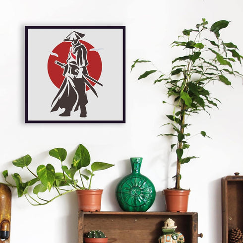 FINGERINSPIRE Chinese Swordsman Stencil Samurai Stencil 29.7x21cm China Heroes Drawing Stencil Reusable China Ancient Knight Stencil Paladin Warri...