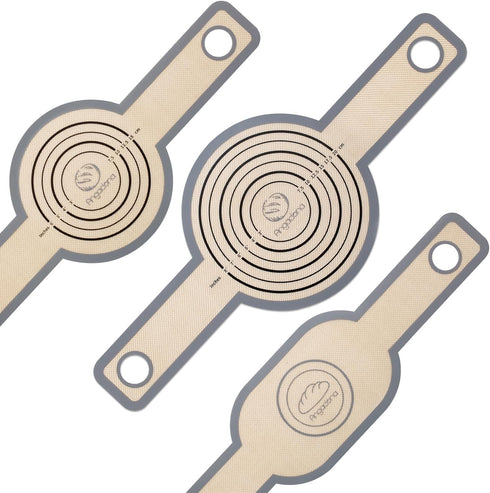 3 Size Sourdough Silicone Bread Sling - Oval and Round Non-Stick & Easy Clean Reusable Oval Silicone Baking Mat for dutch oven. With Long Handles ...