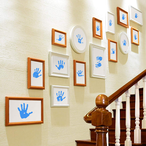 Ink Pad, 5x4'' Washable Non-Toxic Ink Stamp Pad for Baby Footprint Handprint, Sky Blue...