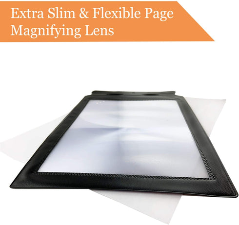 MAGDEPO 3X Large Fresnel Magnifying Lens Full Page Size with Frame & Card Size Magnifier for Reading Books, Maps, Newspapers, Instructions, Hobbie...
