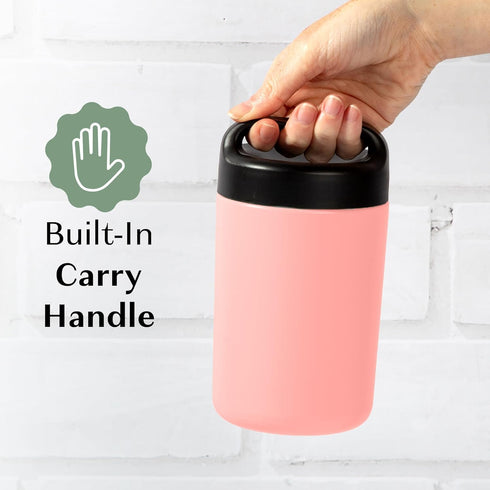 Goodful Stainless Steel Food Jar, Double Wall Vacuum Sealed Insulated Food Storage Container with Carry Handle Lid, 16-Ounce, Blush...