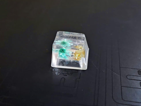 Custom Resin Artisan Escape Keycaps (OEM, R4) for Cherry MX Gaming Mechanical Keyboards, Transparent Flower Cool Esc Key Caps (Flower)...