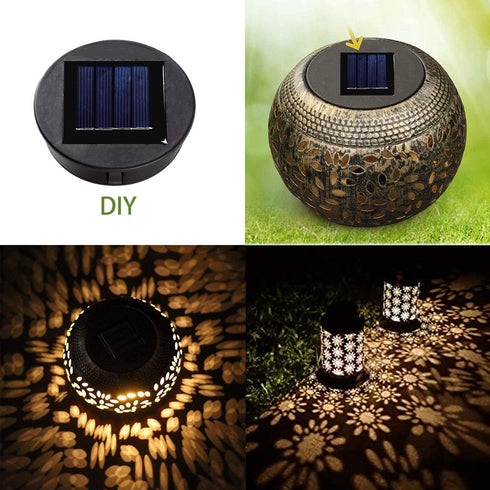 ZNYCYE 4 Pack Solar Light Replacement Top(Top Size 3.15 inch, Bottom Size 2.76 inch)LED Solar Panel Lantern Lid Lights, Outdoor Solar Replacement ...